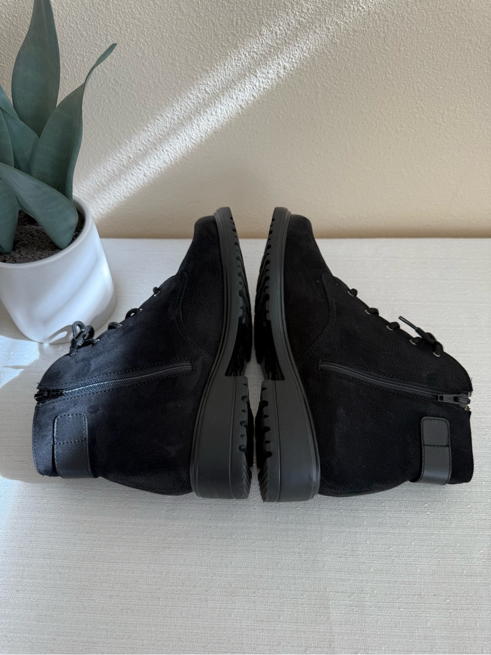 Munro Black Lace-Up Ankle Boots with Buckle Accent - Picture 8 of 13